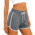 thumbnail image 1 of CHGBMOK Womens Athletic Shorts Running Color Block Shorts with Pockets and Drawstring Casual Loose Short Pants, 1 of 6