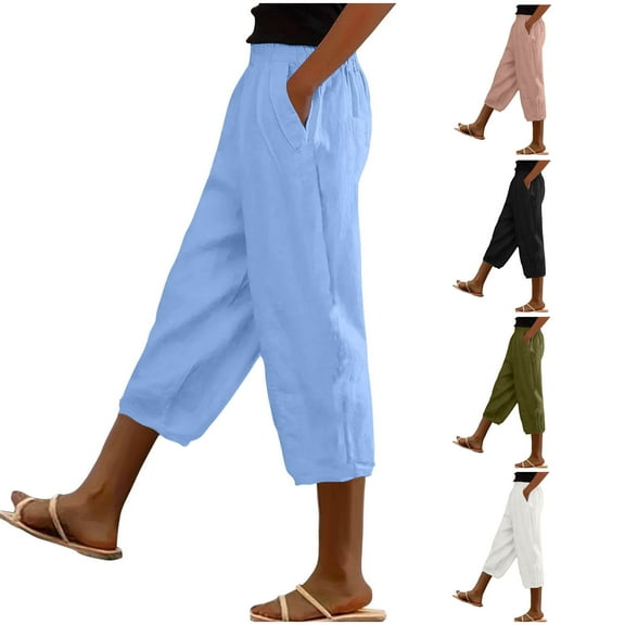 CHGBMOK Womens Capris Capri Pants for Women Womens Capris Hiking Capri Pants Summer Clothes for Women S-2XL