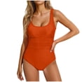 thumbnail image 1 of CHGBMOK Womens One Piece Swimsuit Solid Tummy Control Bathing Suit Square Neck Spaghetti Straps Swimwear Modest Swimsuit, 1 of 8