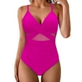 thumbnail image 1 of CHGBMOK Womens One Piece Swimsuit Tummy Control Mesh High Waisted Bathing Suit Wrap Tie Back Swimwear, 1 of 6