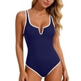 thumbnail image 1 of CHGBMOK Womens One Piece Swimsuit Tummy Control Slimming Color Block Bathing Suit Summer Spaghetti Straps Swimwear, 1 of 6