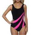 thumbnail image 1 of CHGBMOK Womens One Piece Swimsuits Tummy Control Bathing Suits Modest Full Coverage Swimsuit Color Block Wide Straps Swimwear, 1 of 6