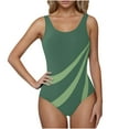 thumbnail image 1 of CHGBMOK Womens One Piece Swimsuits Tummy Control Bathing Suits Modest Full Coverage Swimsuit Color Block Wide Straps Swimwear, 1 of 6