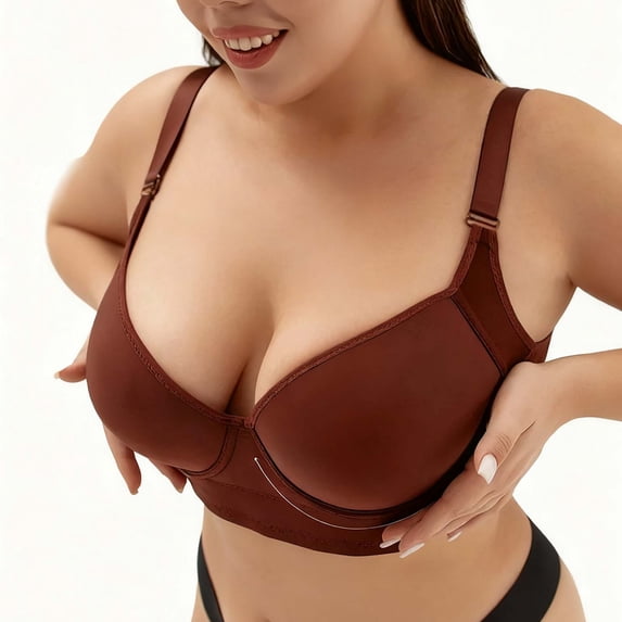 CHGBMOK Womens Plus Size Supportive Bras Seamless Full Coverage Push Up Bras Comfortable Wide Strap Bras