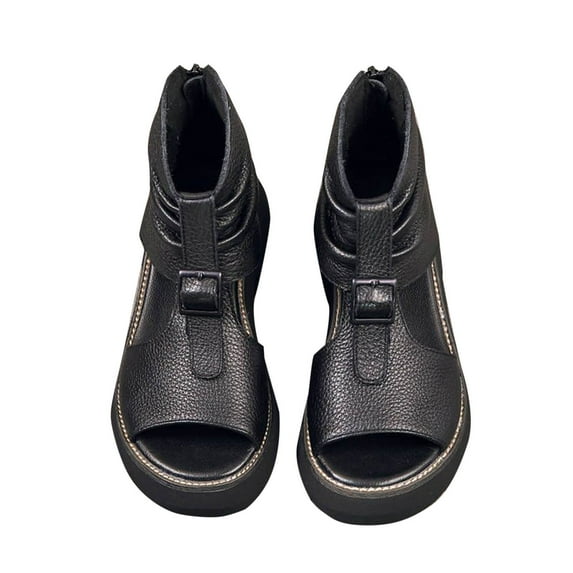 CHGBMOK Womens Sandals Fish Mouth Thick Bottom High Top Cool Boots Thick Heel Sandals Sizes 35-40