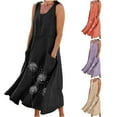 thumbnail image 1 of CHGBMOK Womens Sleeveless Maxi Dress Plus Size Flowy Summer Dresses Print Bohemian Dress for Beach with Pockets, 1 of 7