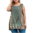 thumbnail image 1 of CHGBMOK Plus Size Tank Tops for Women Tunic Sleeveless Shirts Dressy Casual Floral Blouses Loose Summer Tops, 1 of 5