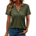 thumbnail image 1 of CHGBMOK Womens Summer Tops Short Sleeve Basic Casual V Neck T Shirts, 1 of 8