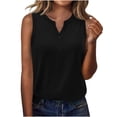 thumbnail image 1 of CHGBMOK Womens Tank Top Button V Neck Sleeveless Solid Summer Top Trendy Comfry Loose Casual Tank, 1 of 7