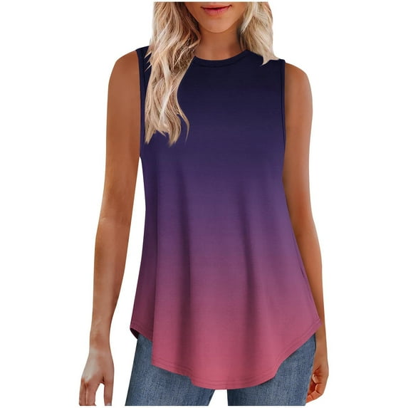 CHGBMOK Womens Tank Tops Crew Neck Sleeveless Tank Top Undershirts Sizes S-2XL