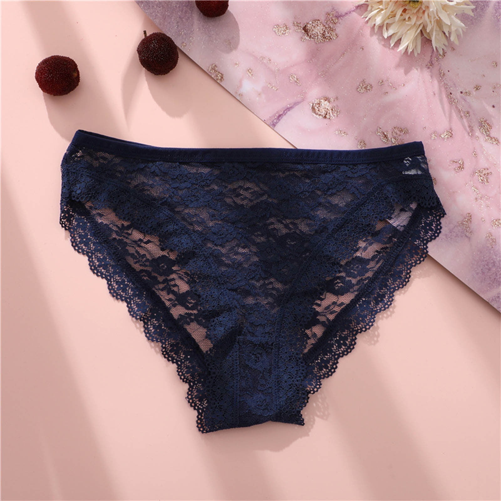 CHGBMOK Panties for Women Sexy Solid Lace Underwear Hollow Out Lingerie Panties  Ladies Underwear Underpants t-String on Clearance 