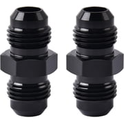 CHGRNLF 6AN Male to Male Flare Coupler Union Straight Fuel Hose Adapter Fitting Black 2PCS
