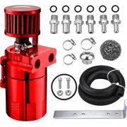 CHGRNLF Oil Catch Can, 300ML Baffled Oil Can with Breather Filter, Universal Aluminum Air Oil Separator Breather Tank with 3/8" ID 5FT NBR Fuel Hose Kit