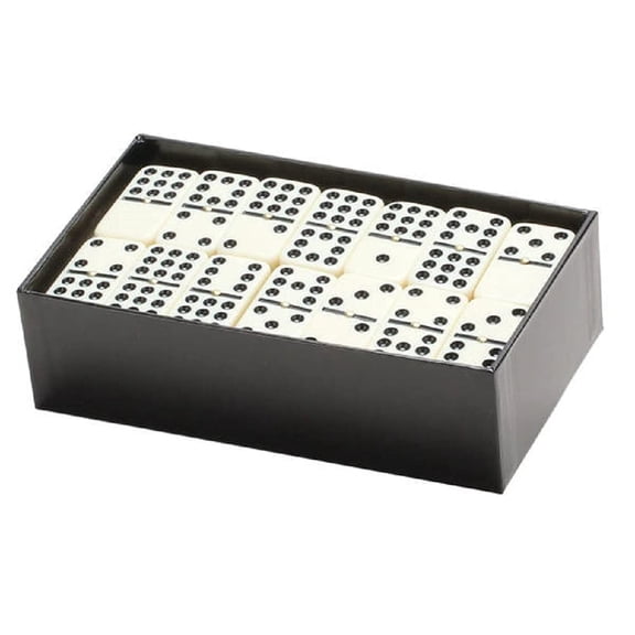 CHH 2312S Double 9 Jumbo Ivory Domino with Spinner in Black Box, 8.25-inch Length