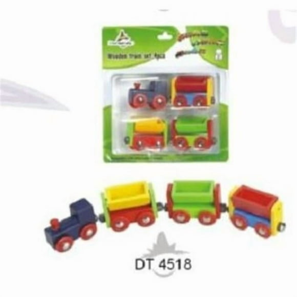 CHH 964518 4 Pieces Wooden Trains in Blister Pkg