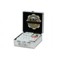 thumbnail image 1 of CHH Double 15 Mexican Train & Chicken Domino Set in Aluminum Case, 1 of 2