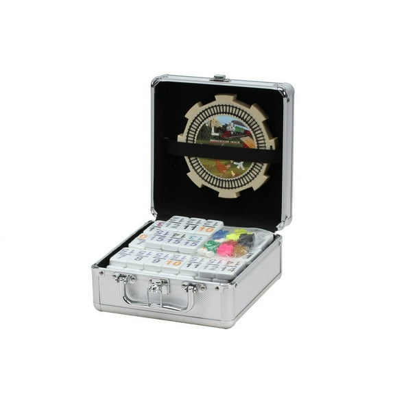CHH Double 15 Mexican Train & Chicken Domino Set in Aluminum Case