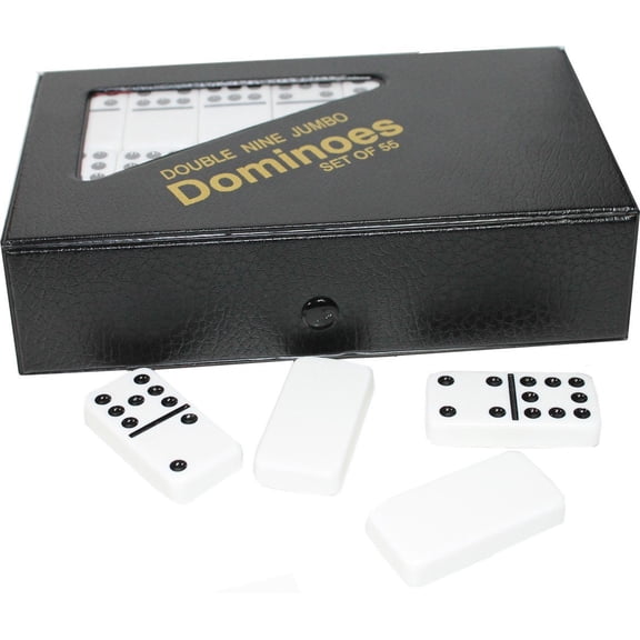 CHH Double Nine Dominoes Set 55 White Tiles for Extended Gameplay