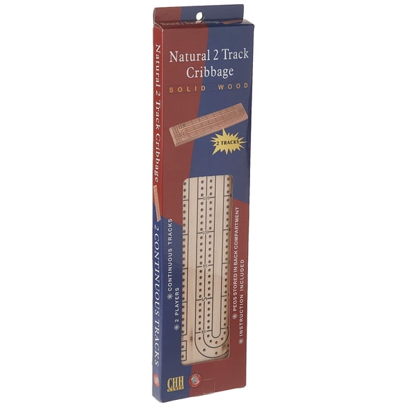 CHH Natural 2-Track Wood Cribbage Board Game