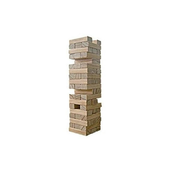 CHH Natural Beech Finish Wooden Tumbling Blocks Tower Game, 3"