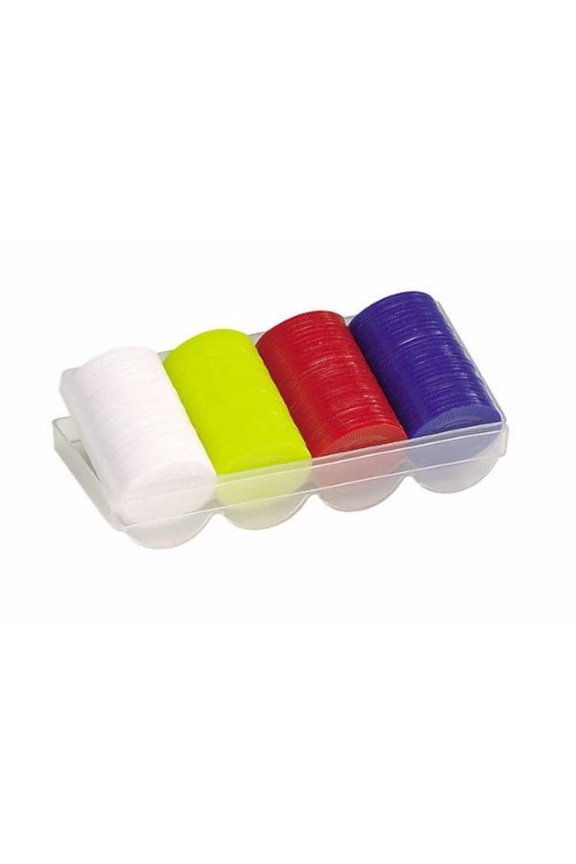 100-Piece Poker Chip Set Red, Blue, White & Yellow Chips with Reusable Tray and Lid (#2701)