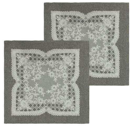 CHI 18" x 18" Gray, White, Multi-color Floral Polyester Decorative Pillow Cover, (2 Count)