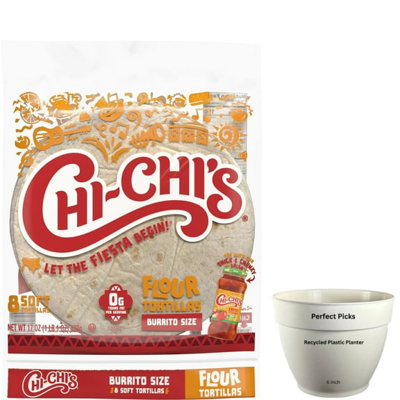 CHI-CHI'S Flour Tortillas Burrito Size, Tortilla Wrap, Shelf-Stable, 17 oz Resealable Package, (8 Tortillas)