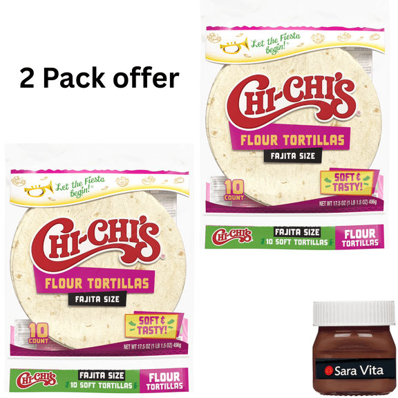 CHI-CHI'S Flour Tortillas Fajita Size, Tortilla Wrap, 17.5 oz Resealable Package, (10 Count)