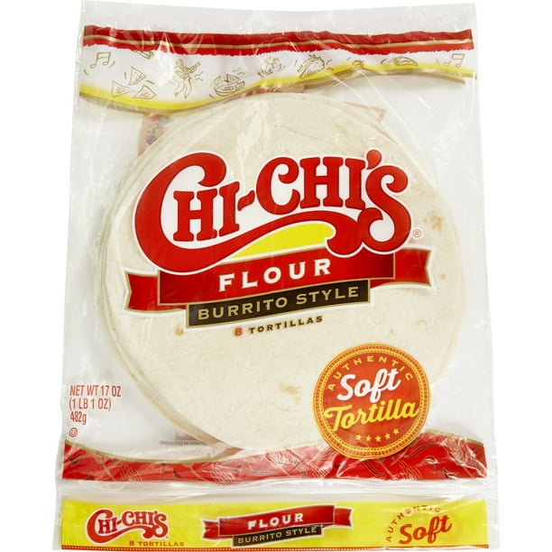 Chi-Chi's Flour Tortillas, Tortilla Wrap, Burrito Style, 17oz Bag (8 Tortillas)