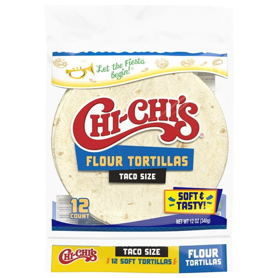 CHI-CHI'S Flour Tortillas Taco Size, Tortilla Wrap, 12 oz Resealable Package, (12 Count)