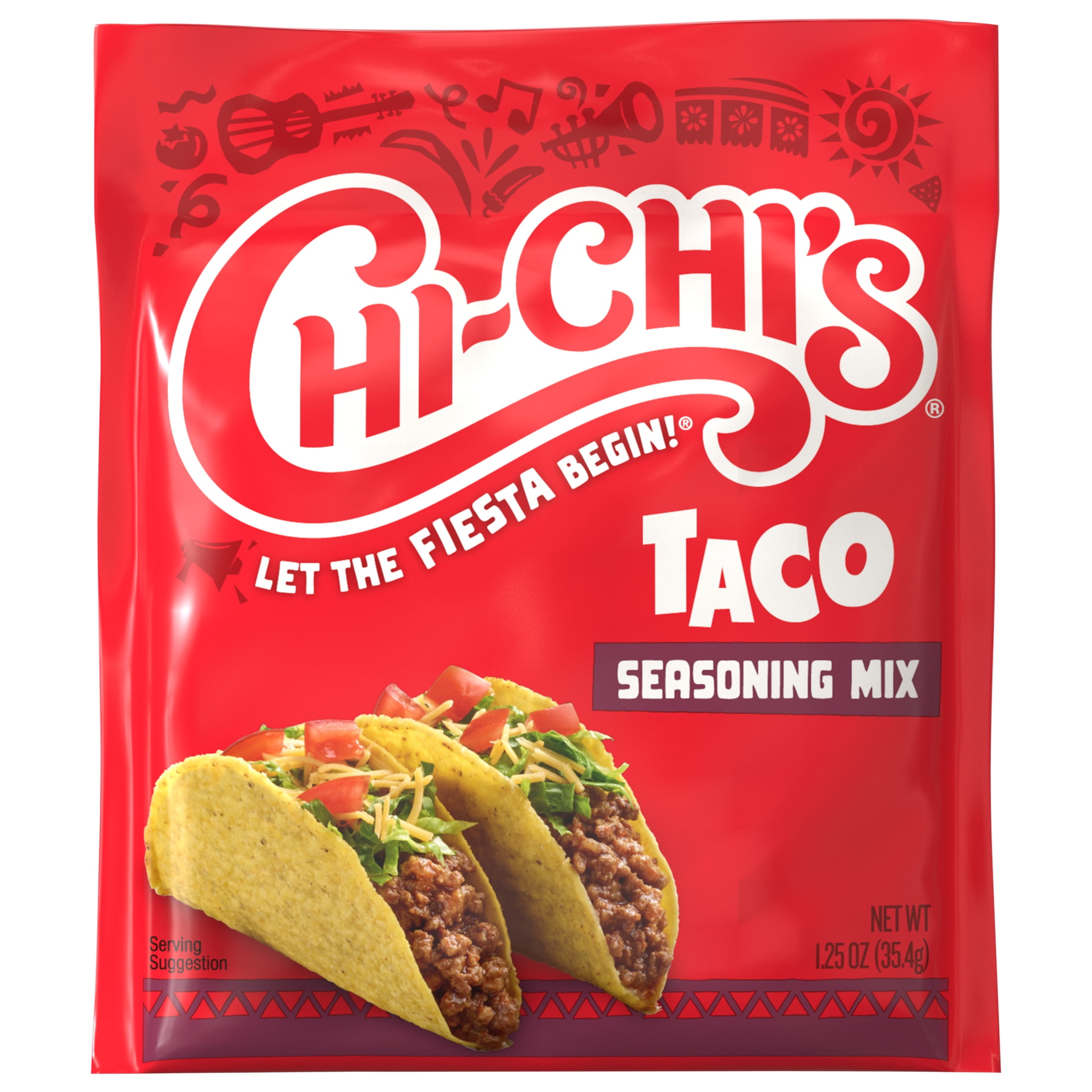 CHI-CHI'S Taco Seasoning  Mix, Herb & Spices, Shelf-Stable, 1.25 oz Pouch, (24 Count)
