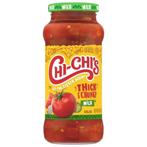CHI-CHI'S Thick & Chunky Mild Salsa, Shelf Stable, Gluten Free, Chip Dip, 16 oz Glass Jar