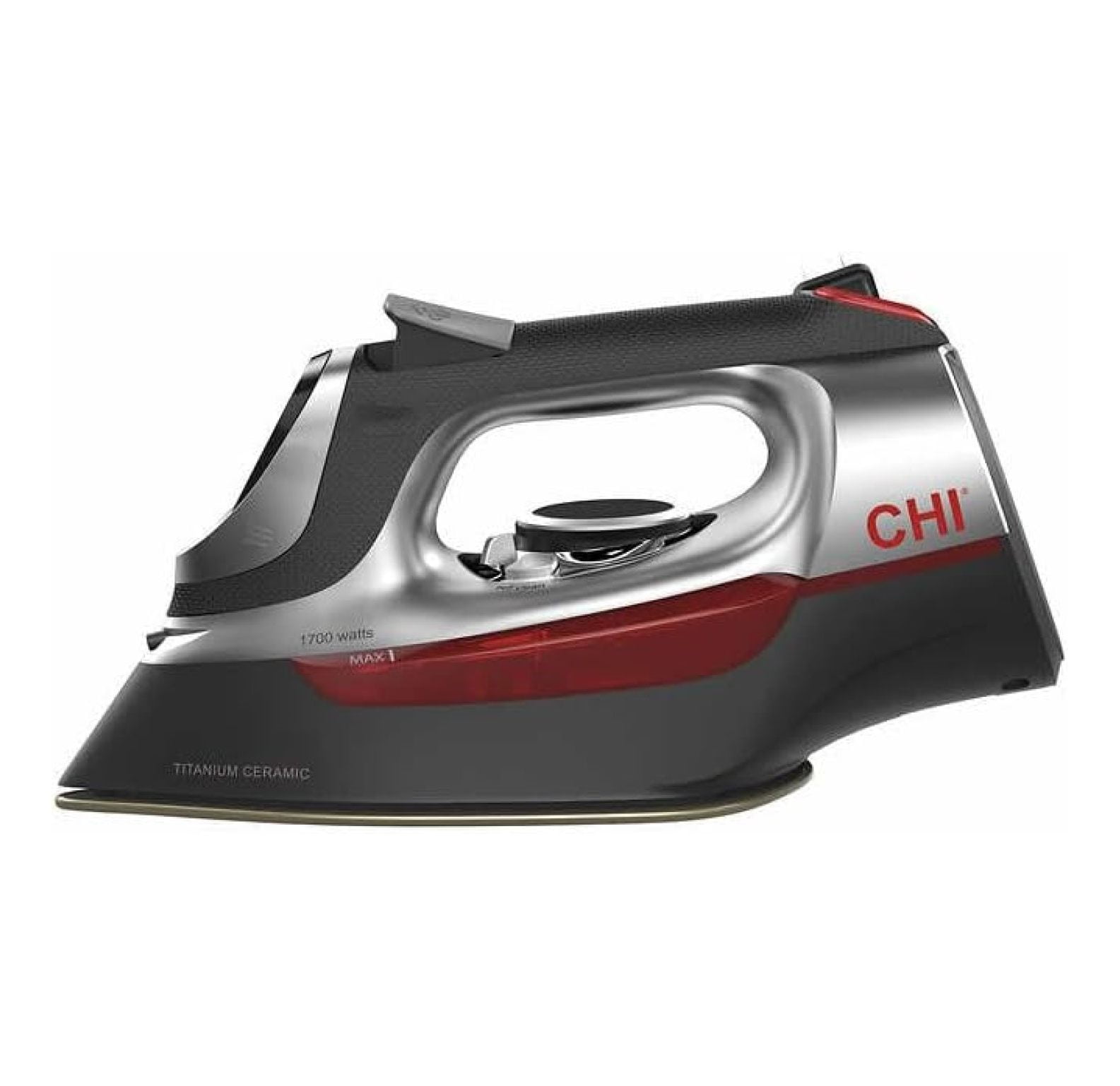 CHI~~Electronic Clothing Iron with Retractable Cord, Medium, Black, Grey, Red, 13102