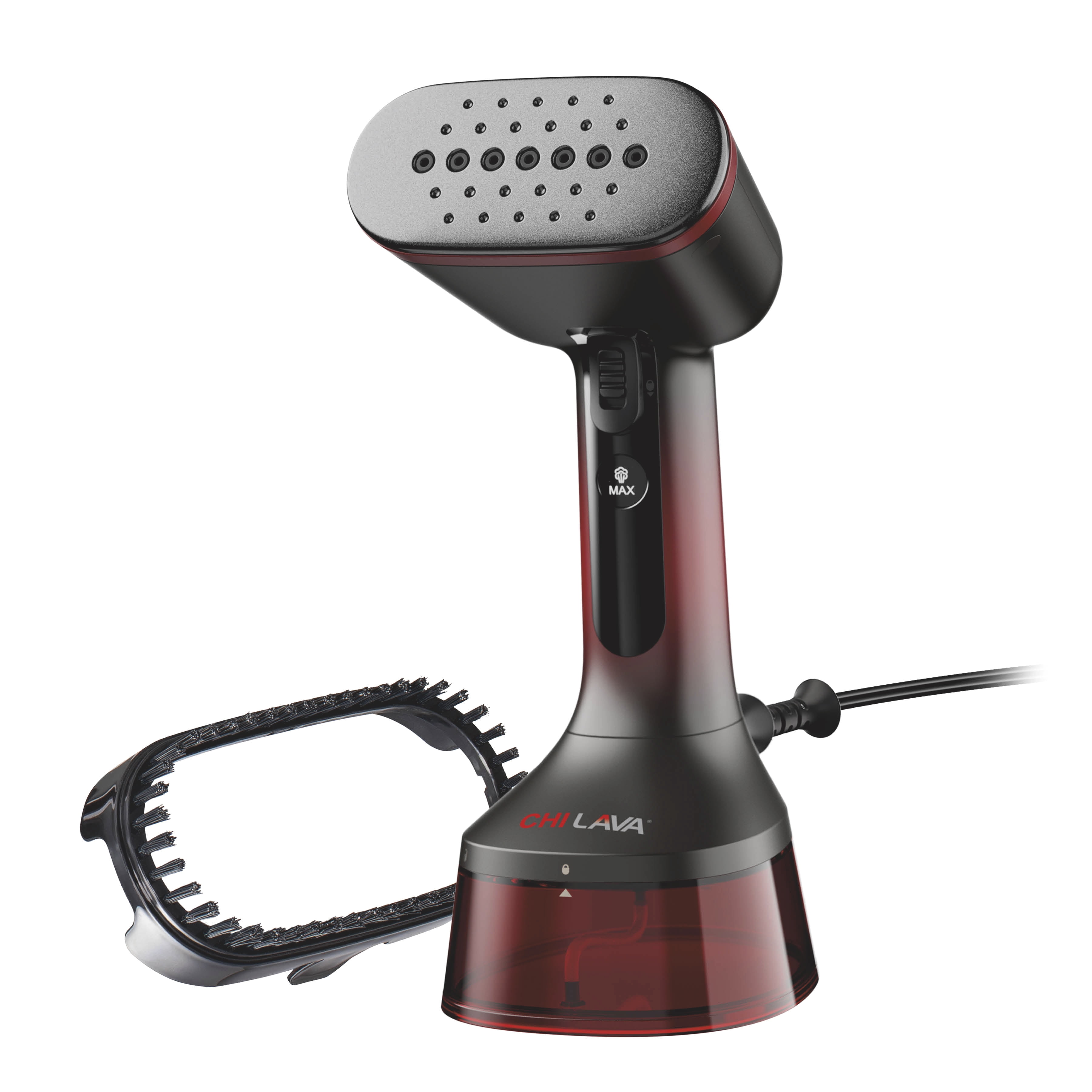CHI LAVA Ceramic Plate Garment Steamer, Fabric Brush, 2 Steam Modes, 1600 Watts, 10ft Cord