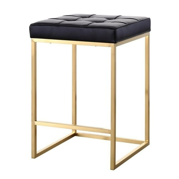 CHI Northfleet Gold Leather 26'' Bar Stool - N/A Black