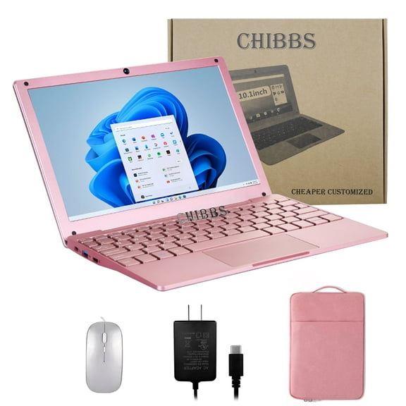 T & C 10.1' Inch Laptop Computer, powered by Windows 11 Intel N4000 CPU, 8GB Ram, 128GB Storage, HDMI, Bluetooth, 2x USB, Wi-Fi- Rosa