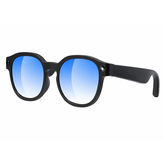 CHIBBS AI Smart Glasses with Voice Wake-Up, AI Image Recognition, Real-Time Translation, Magnetic Charging_ Black
