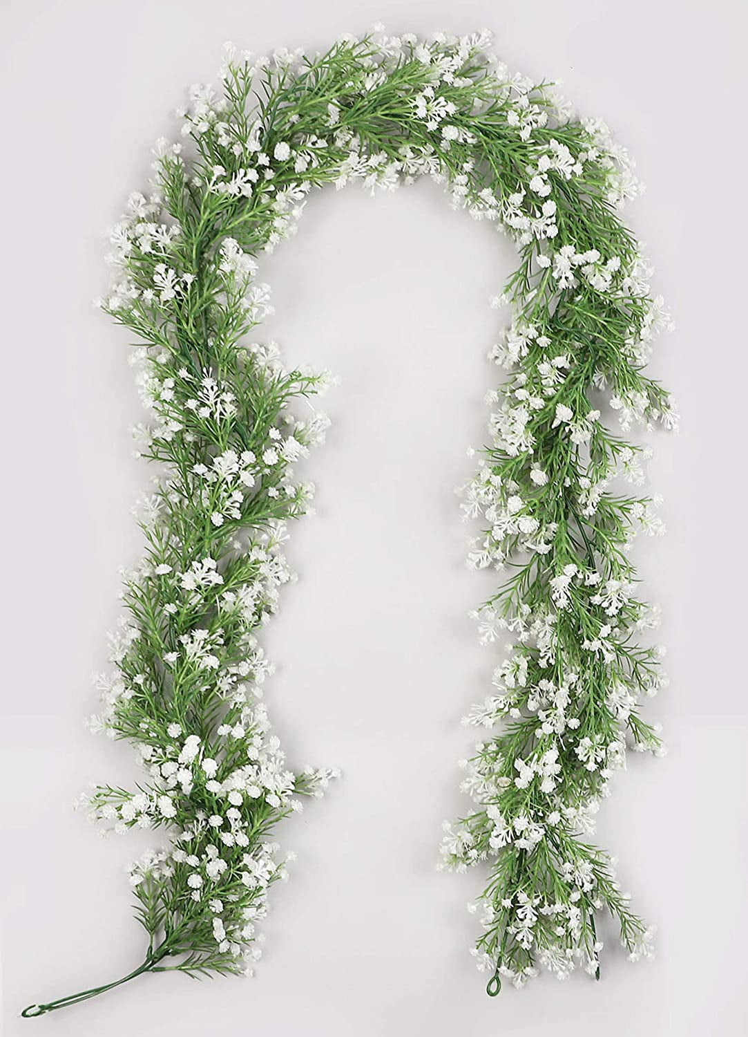 CHIBO 2Pcs 5.8 Ft Artificial Baby Breath Flower Vines Faux Real