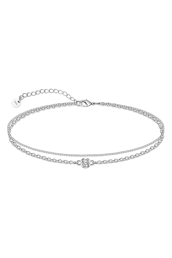 925 Sterling Silver Ankle Bracelet Multilayer Anklets for Women