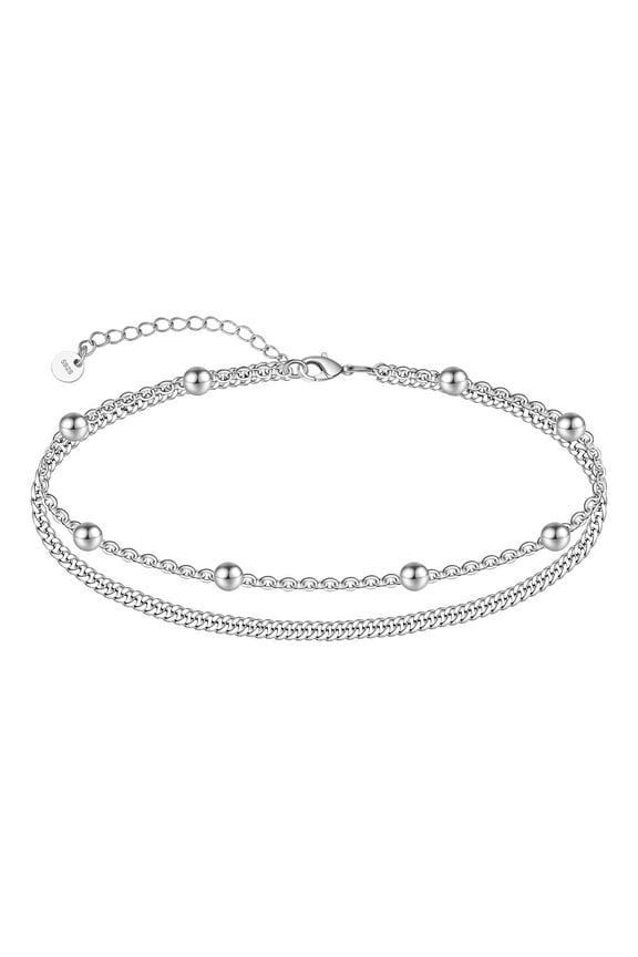 925 Sterling Silver Ankle Bracelet Multilayer Anklets for Women