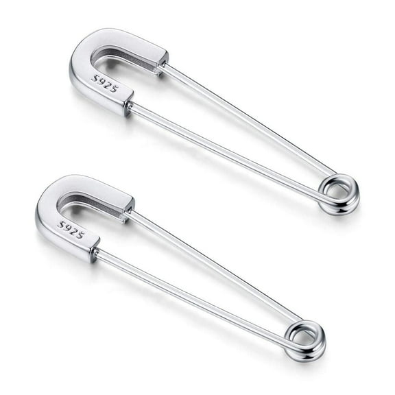 Chic & Artsy 925 Sterling Silver Safety Pin Earrings