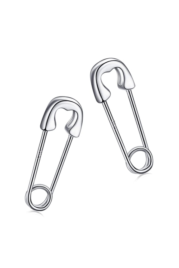 925 Sterling Silver Safety Pin Earrings