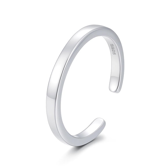 CHIC & ARTSY 925 Sterling Silver Sandles Simple Toe Rings Yoga Open Toe Rings for Women