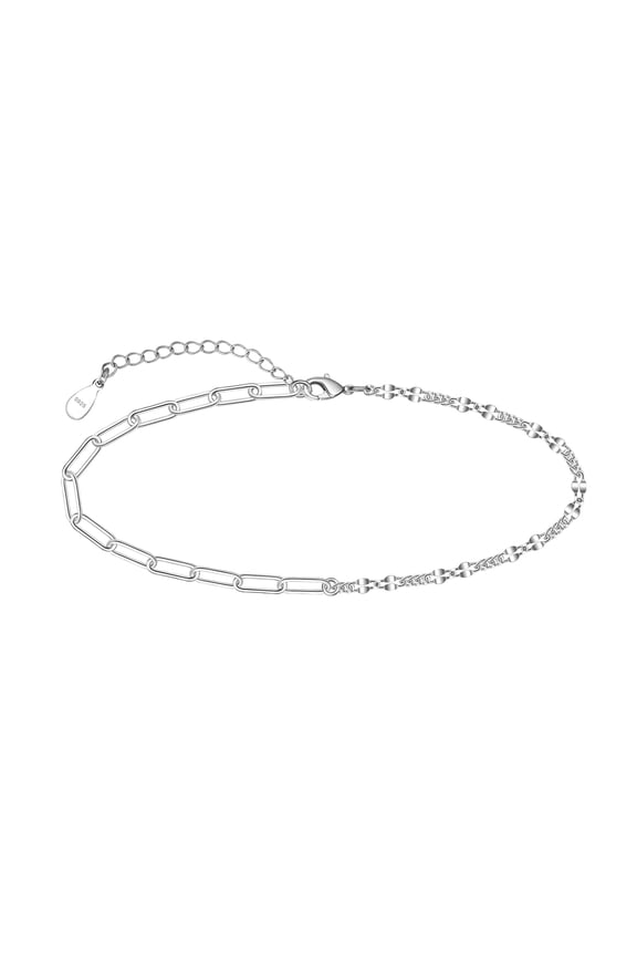 Anklet 925 Sterling Silver Ankle Bracelet Paperclip link Chain Anklets Cute White Gold Anklet Bracelet for Women