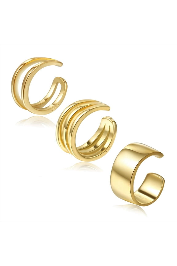 Cuff Earrings 925 Sterling Silver Ear Cuff Earrings Non-Piercing Fake Helix Cartilage Cuff Earrings