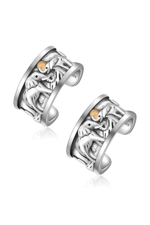 Ear Cuff 925 Sterling Silver Elephant Cuff Earrings Hypoallergenic Ear Cuffs Non Piercing Earring Cartilage Cuff Earring Elephant Clip On Cuff Earring for Women