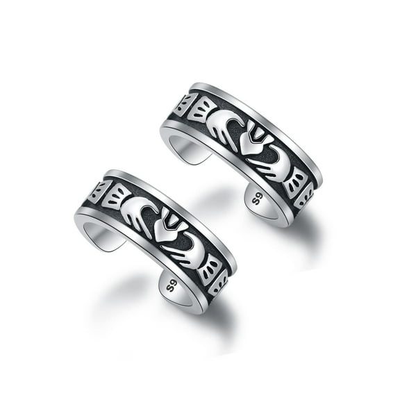 Chic & Artsy Ear Cuffs 925 Sterling Silver Claddagh Ear Cuffs Non Piercing Ear Cuffs Fake Conch Clip on Earrings for Women Adjustable