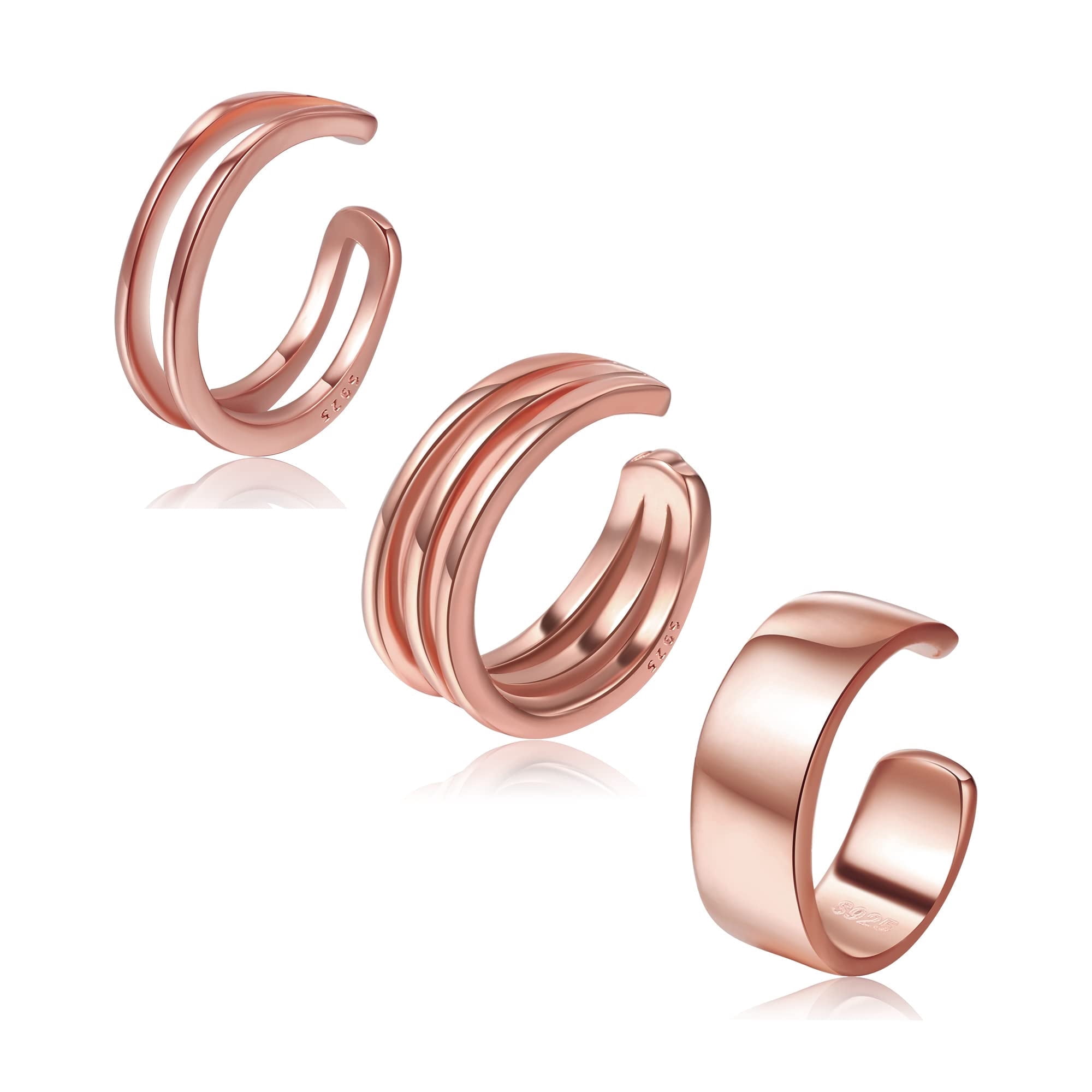 Chic & Artsy Ear Cuffs Gold Plated 925 Sterling Silver Ear Cuff Earrings for Women Clip on Earrings Non Piercing Earrings Small Cartilage Cuffs Conch Earrings Set