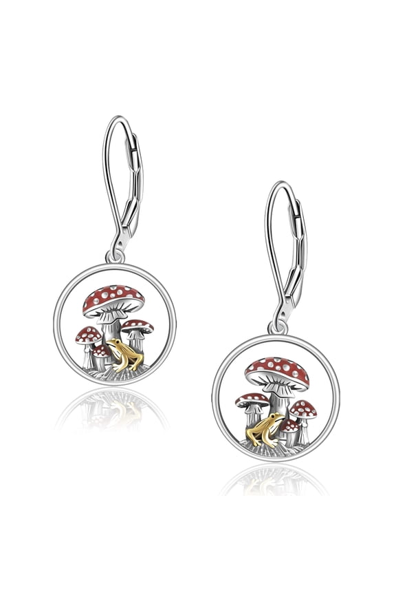 Frog Earrings 925 Sterling Silver Frog Dangle Drop Earrings for Women