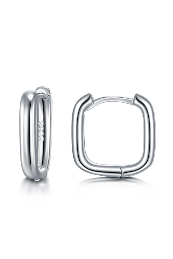 Hoop Earrings 925 Sterling Silver Small Huggie Hoop Earrings Hypoallergenic Square Hoop Earrings for Women